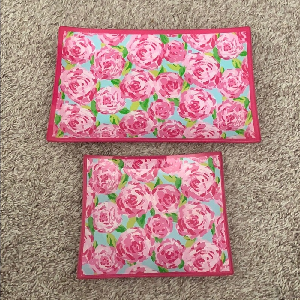 Lilly Pulitzer Glass Catchall Trays